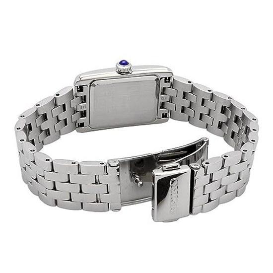 SEIKO náramkové hodinky dámské obdélníkový ciferník quartz SWR083 stříbrné zahraniční model