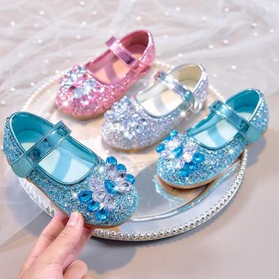 Kore Tarzı Kız Çocuk Deri Taşlı Prenses Ayakkabıları - 2025 İlkbahar/Sonbahar Yumuşak Taban Moda Babetler