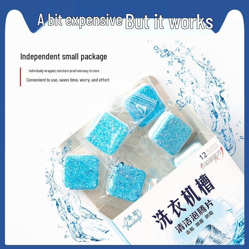 Effervescent Washer Cleaner Tablets - Sterilize, Disinfect, and Descale Fully Automatic Drum Machines