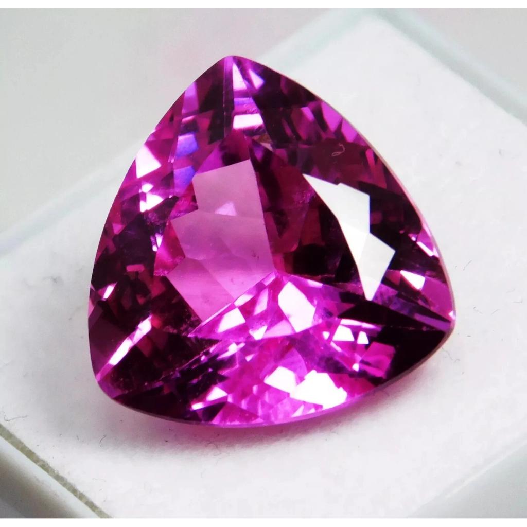 Pink Ruby Natural 16-18 Ct Trillion Cut Stunning Certified Loose Gemstone