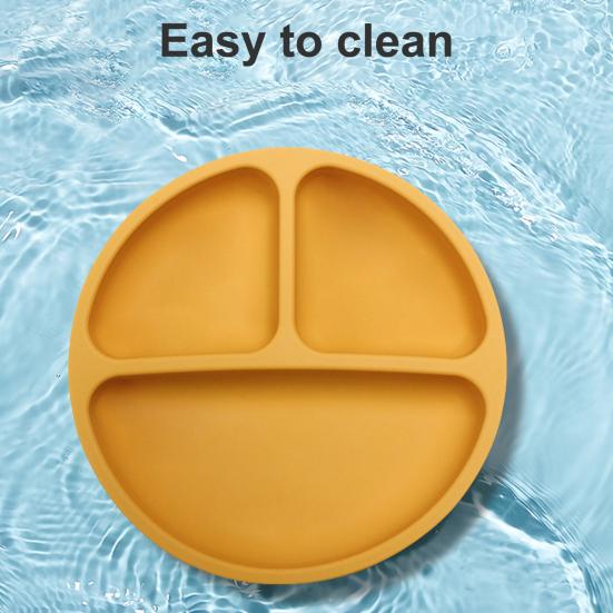 Yousheng Baby Cutlery Grid Partitions Food Grade Soft High Temperature Resistant Silicone Suction Cup Baby Cutlery Bowl Dining Accessories