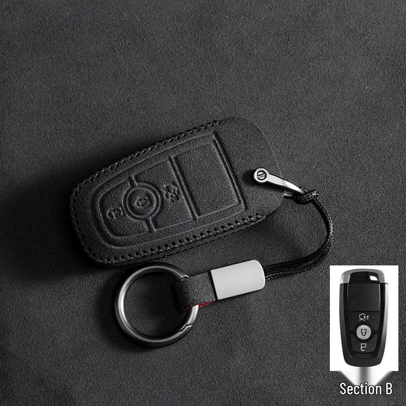 Suede Shell Buckle Case for Ford Mondeo, Edge, Explorer, Focus Keys