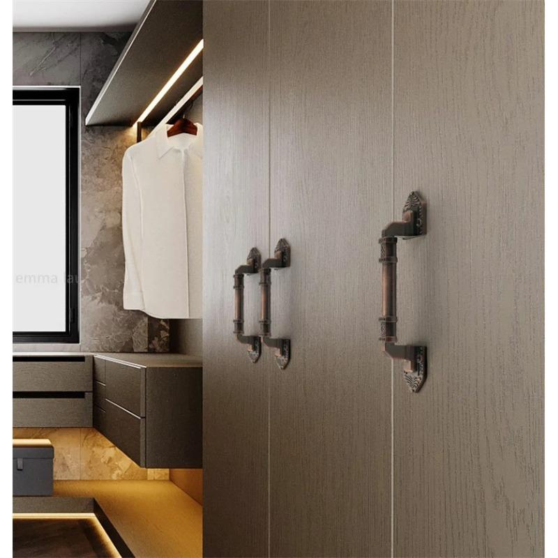 Vintage T Bar Cabinet Door Handle Wardrobe Drawer Knobs Red Bronze Kitchen Cupboard Closet Handles Pulls Furniture Accessoris