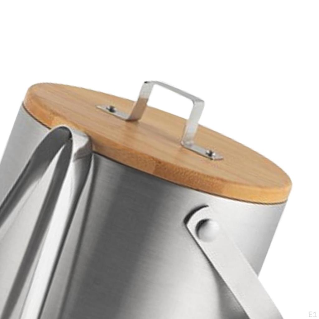 Stainless Steel Ice Bucket Wine with Handle Container Lid and Tongs for Bar