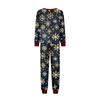 Family Matching Christmas Print Pajama Set Long Sleeve Neck Top and Pants for Parents and Kids