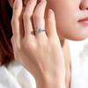 Delicado anillo de compromiso para mujer con diamantes cultivados en laboratorio de 0,5 a 2 quilates(Certificado IGI de claridad VVS1-VS1 de color DE) Anillo bañado en oro blanco de 18 quilates Anillo único