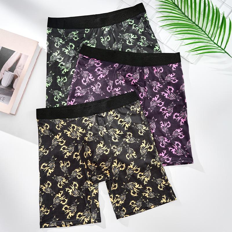 Atmungsaktive bedruckte Boxershorts für Herren - Bequeme Unterwäsche mit langem Bein