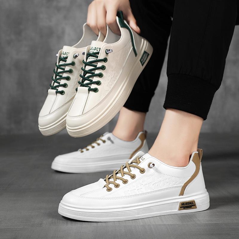 Men's Leather Casual Shoes High Quality Mens Designer Sneakers Outdoor Breathable Non-slip All-match Flat Shoes Tenis Masculino