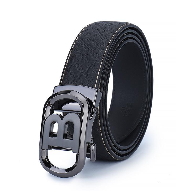 

Четыре сезона в наличии мужской ремень из натуральной кожи с автоматической пряжкой деловой ремень с автоматической пряжкой универсальный кожаный ремень с автоматической пряжкой 130cm чёрный
