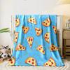 Pizza Slice Pattern on Blue Background print blanket soft and cozy perfect for the living room bed sofa or a nap,gift