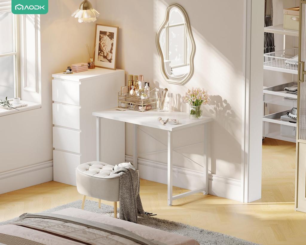 AODK PC 80cm Small Computer Gaming Study Easy White Desk, Desk, Wide, Desk, Desk, Desk, Compact, Stylish, Assembly,