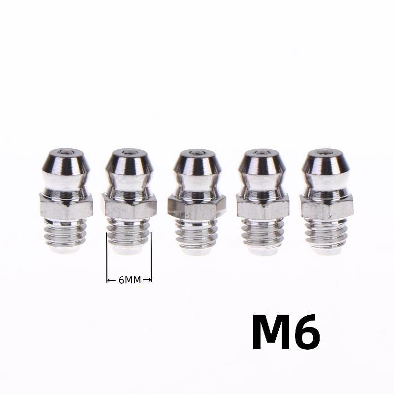5/10Pcs Ss201 Ss304 Metric External Thread Straight Elbow Type Grease Nipple For Grease Gun Stainless Steel Grease Nipple