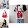 Cute Street Style Nylon Shoulder Bag For Students With Zipper Closure And Inner Pocket
