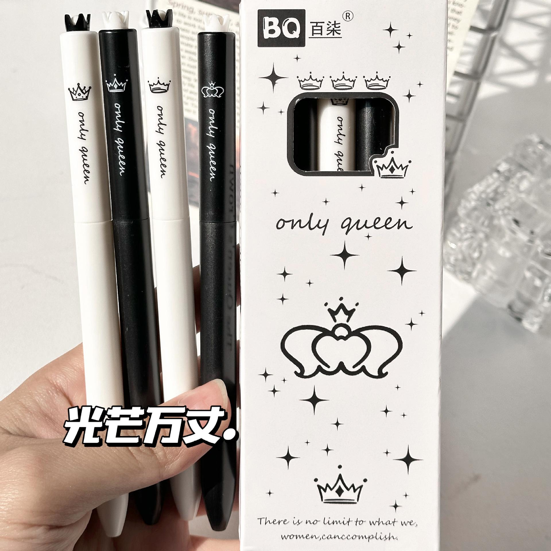 High Appearance Ins Style Crown Twisting Neutral Pen 0 5mm Black Quick Dry Student Writing Pen 4pcs