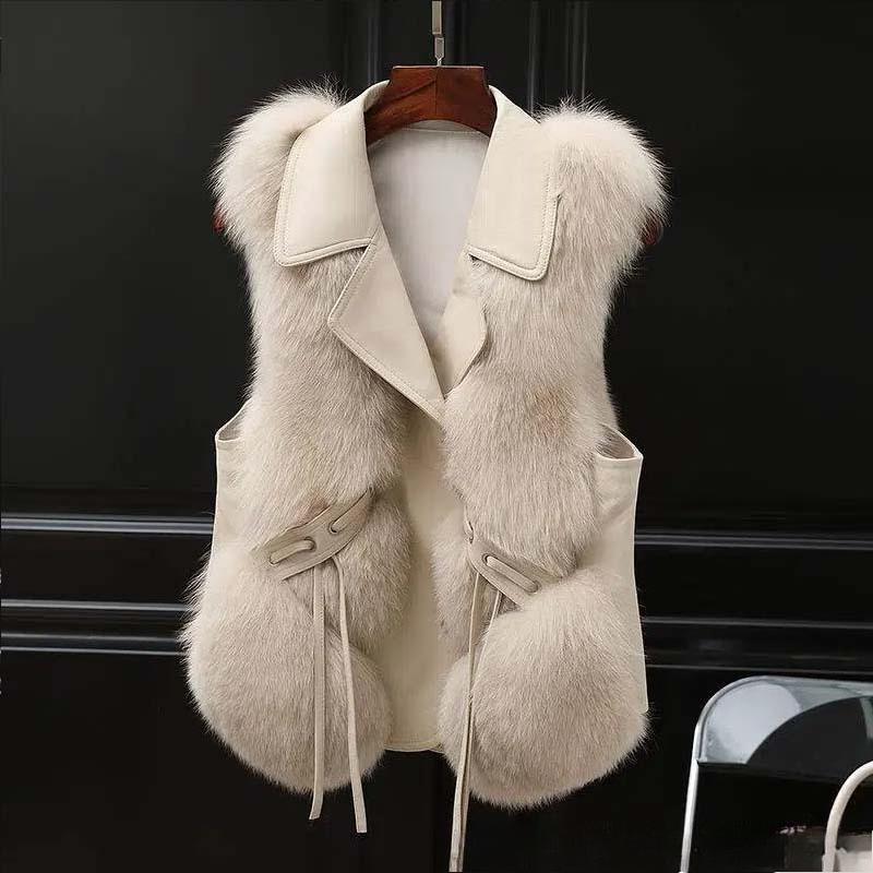 Wintermode Damen Kunstpelz Weste Jacke Kurze Warme Weste Lässig Bequem