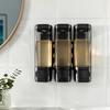 Dispenser Sapone Senza Foratura, Dispenser Shampoo e Balsamo, 3 Scomparti a Parete Bloccabile Doccia Grande Capacità Liquido per Casa Hotel
