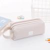 Trousse à crayons portable double couche en tissu Oxford, sac à crayons à double fermeture éclair pour la rentrée scolaire, rangement de fournitures de papeterie