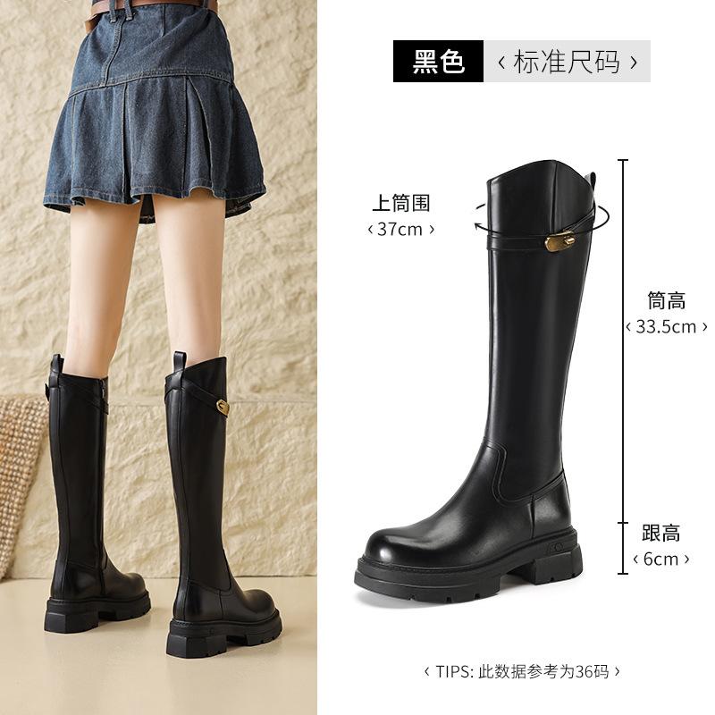 Long Boots Spring New Velvet Thick-soled Maillard Martin Boots Tall Knight Boots