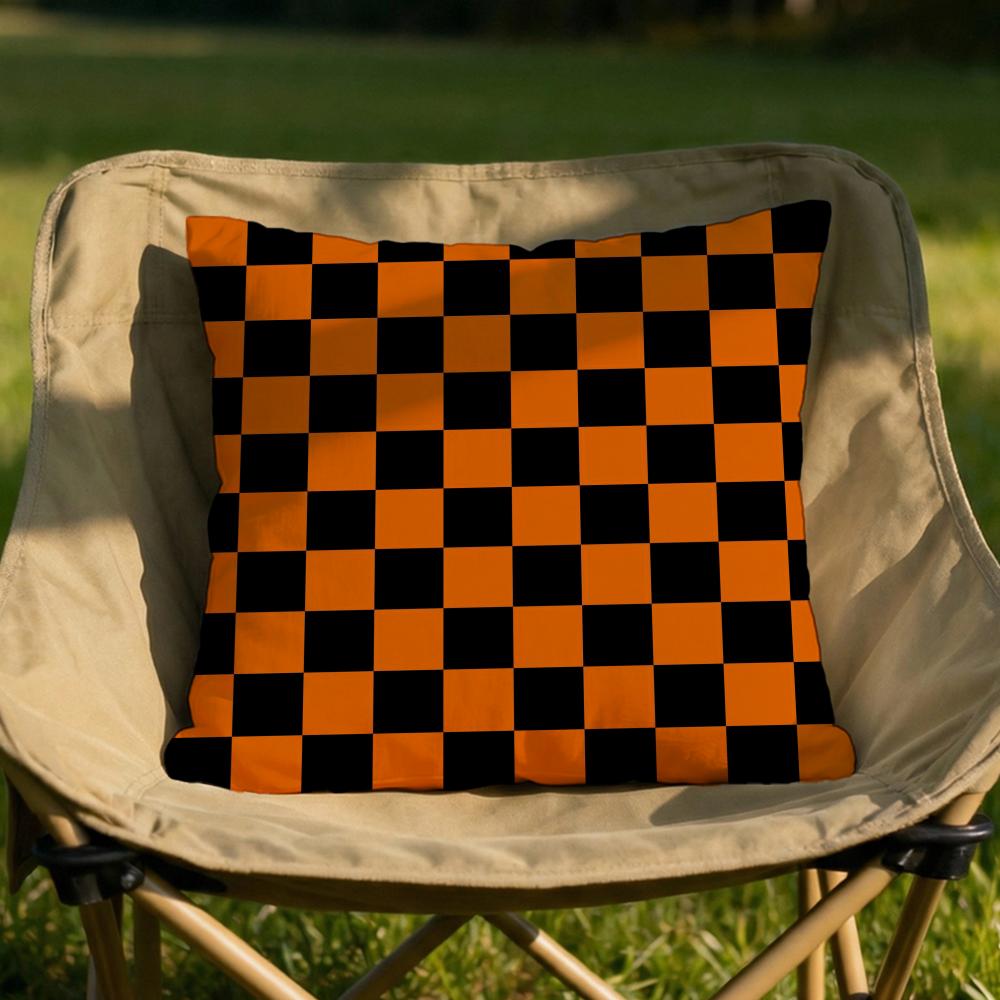 Black White Checkerboard Cushion Cover Soft Reversible  Durable Pillow Cover  MultiScene Use for Home  Car Daily Comfort