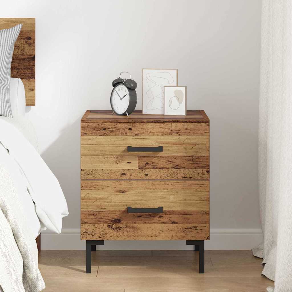 Nightstand Reclaimed Wood Look 40 x 35 x 47.5 cm Engineered Wood