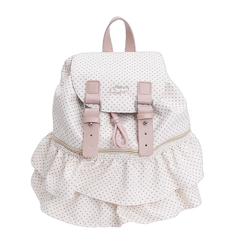 

Stylish and cute polka dot contrasting color large-capacity student schoolbag new foreign style travel women s backpack