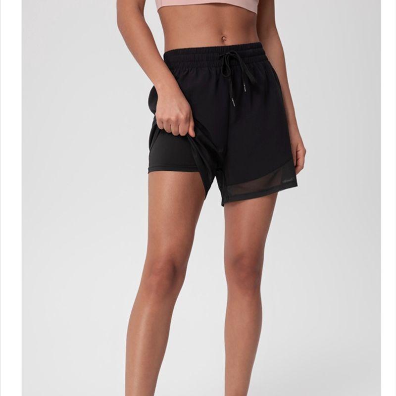 Sports Shorts Women's Summer Quick-Dry Casual Loose Quick Dry Training Middle Pants Fitness Wide Leg Fashion Tape Fashion