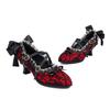 Fashion Victoria Retro Gothic Harajuku Style Women's Shoes with Bow Glasses and Witch Cosplay High Heel