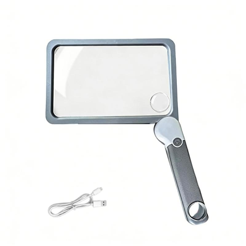 3X Magnification Magnifying Glass 72 LED Light 3 Lighting Modes Rechargeable Magnifier USB Rechargeable Large Lens