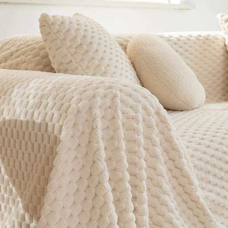Blanket for Live Room Couch Cover Armchair Warm Soft Sofa Cover Slipcover Fleece Sofa Towel
