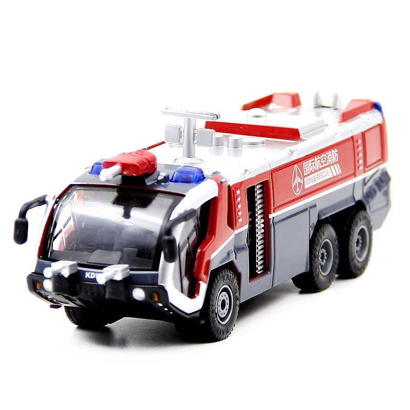 Airport Simulation Alloy Fire Truck Model Toy With Sound And Functions Light