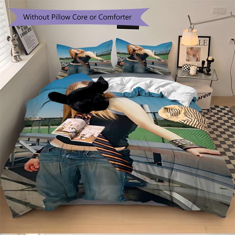 Y2K Fashion Style Print 3Pcs Bedding Set,Duvet Cover with 2 Bedro,Pillowcase Home Birthday Gift