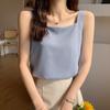 Square Collar Halter Vest Women's Summer Chiffon Loose Black and White Inside Wear Sleeveless Bottom Shirt Top