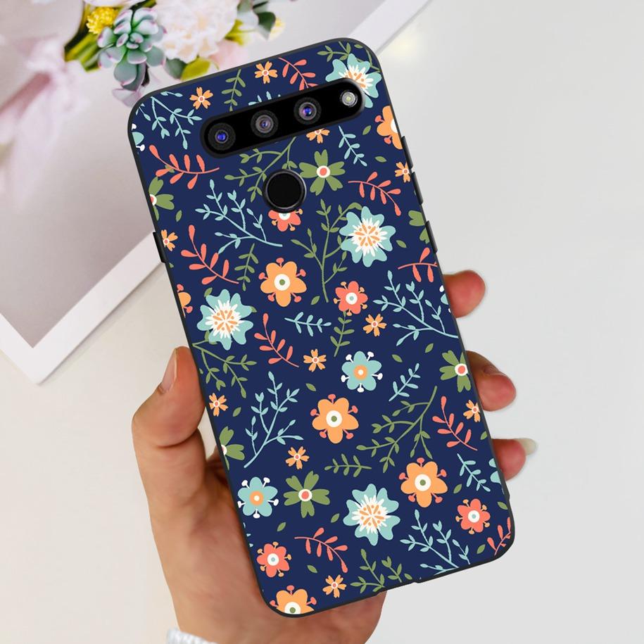 For LG V50 ThinQ 5G Case LM-V500EM Phone Cover Fashion Flower Butterfly Soft Silicone Back Cover For LG V40 V50s Thinq 5G Bumper