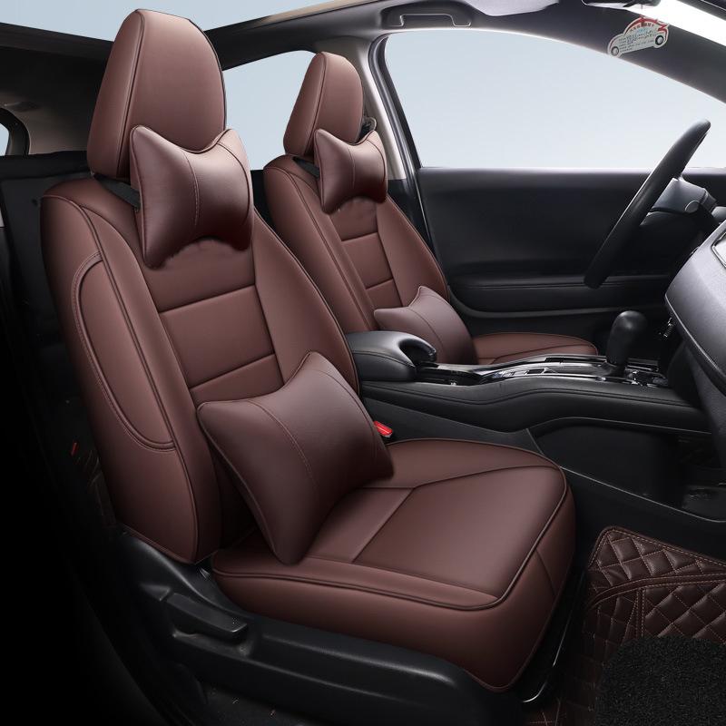 Luxury Styling Car Seat Cover For Honda Vezel HRV XRV 2014-2019 Embroidered Badge Waterproof Leather Auto internal Accessories