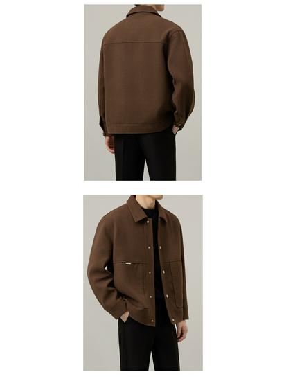 Herren Casual Revers Leichte Jacke – Verdickter Amerikanischer Stil für Frühling und Herbst