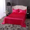3Pcs Luxury Satin Silk Flat Bed Sheet Set Single Queen Size King Size Bedspread Cover Linen Sheets Double Full Double Sexy