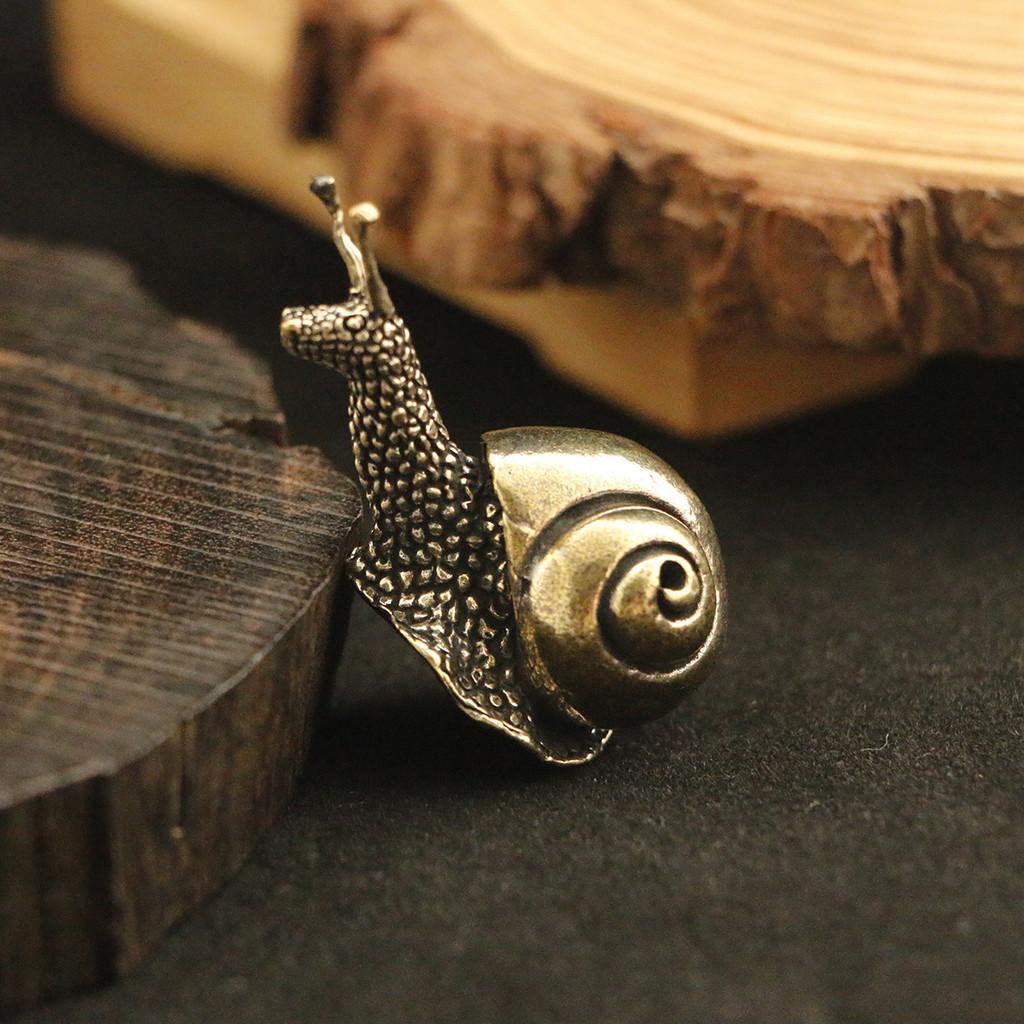 Snail Solid Brass Ornaments Tea Pet Vintage Copper Simulation Toy Decorations
