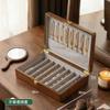 Solid Wood Jewelry Box Vintage Style Organizer Earrings Rings Necklaces Bracelets