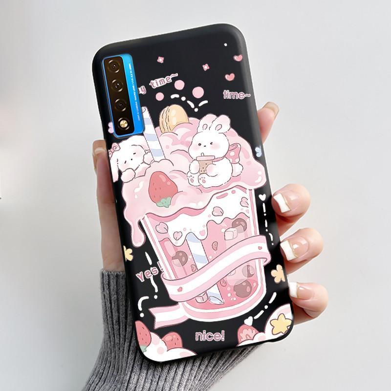 Case For TCL 20S 20L 20L+ 20 Pro 5G Luxury Cute Love Rabbit Funny Black Soft Silicone Phone Case For TCL20 20Pro 5G Back Cover