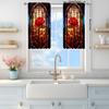 Roses Printed Curtain for Home Decor - Rod Pocket Window Treatment for Bedroom, Kitchen, Living Room