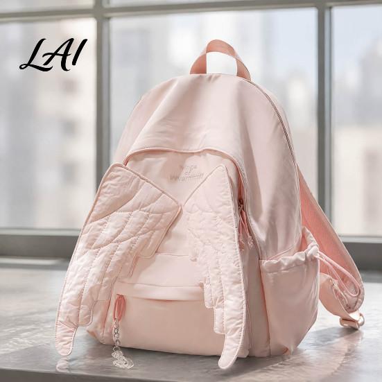 Zaino ad Ala d'Angelo per Donne Ragazze Leggero in Nylon Borsa per Ragazze Scolastiche Grande Zaino per Libri Daypack Borsa Essenziale per Viaggi Outdoor Pendolarismo