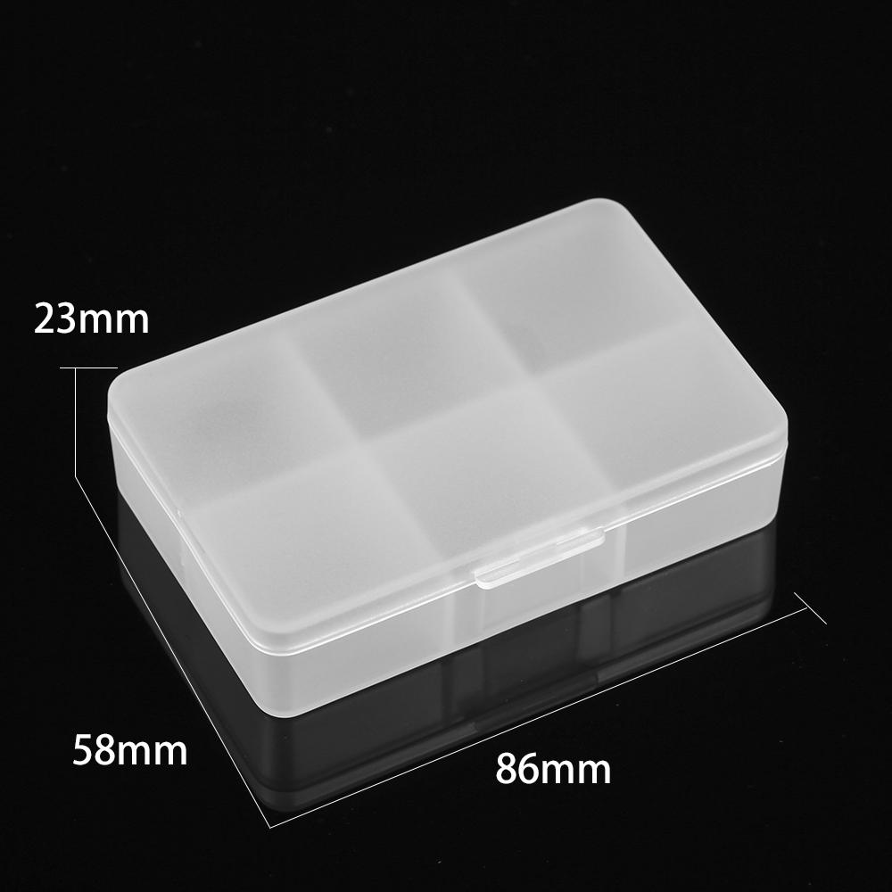 Matte Plastic Clear Home Rectangle 6 Compartments Medicine Pill Holder Storage Box Case