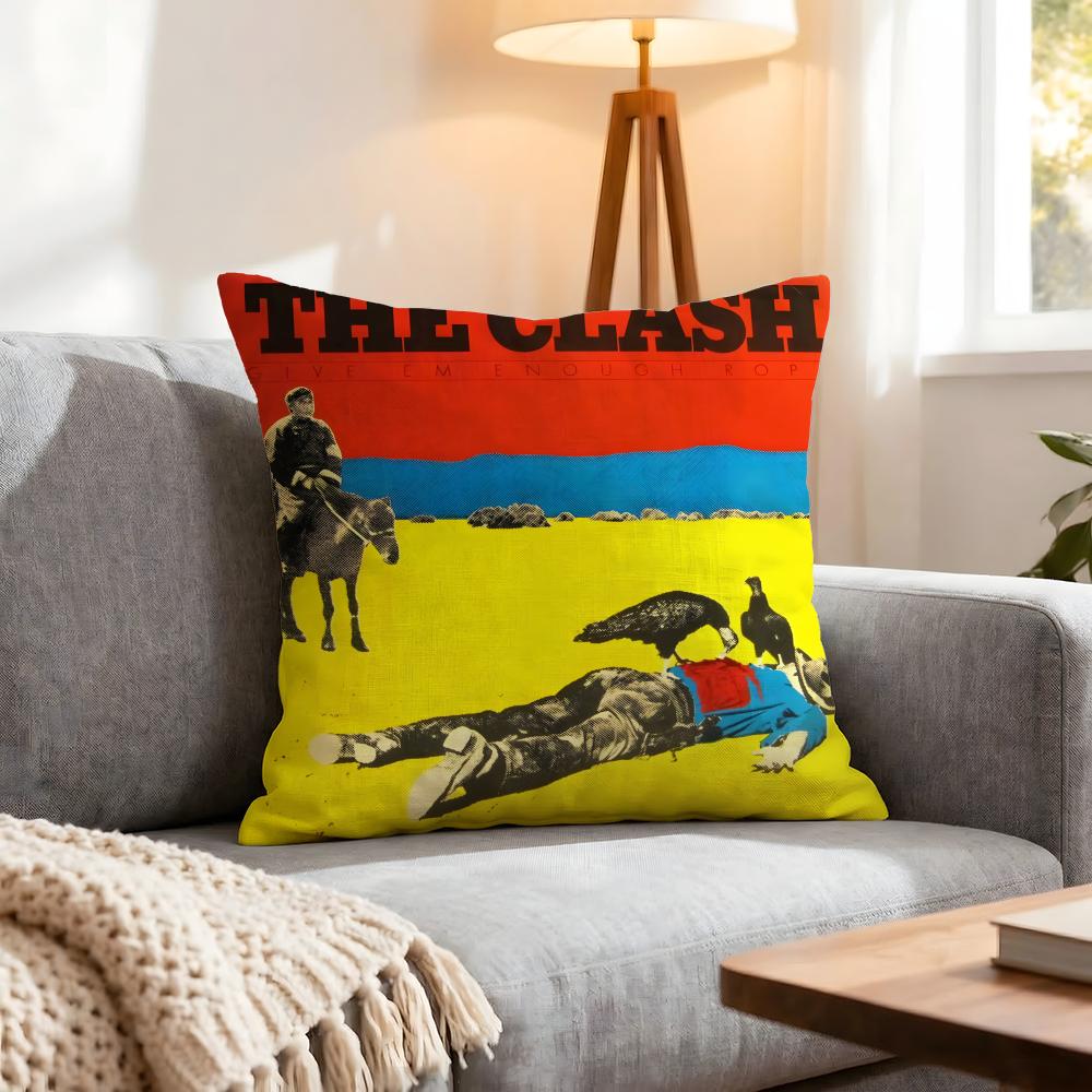 Band The Clash Cushion Cover 1Pcs Decorative Covers Soft Cushion Case For Sofa Couch Decor 40X40 45X45 Pillowcases