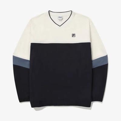 Colorblock V Neck Sweatshirt Fs2pog3104xswh