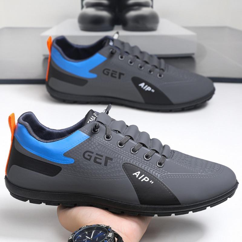Men's shoes autumn new leather surface breathable casual shoes trendy versatile soft sole non-slip sports shoes one pedal men's shoes