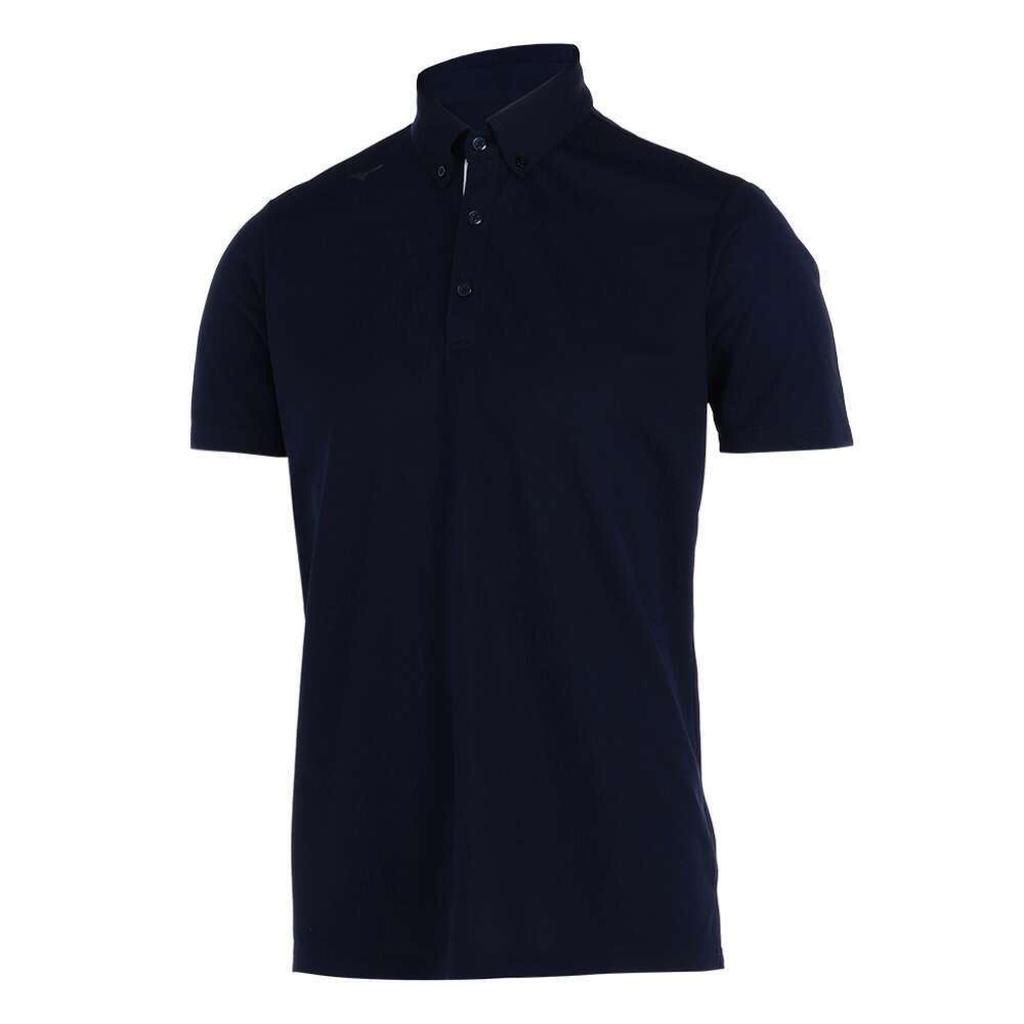 Mizuno Pure Hyper E2JAB090 Navy Short Sleeve Polo for and Everyday and Men's Shirt, Moisture-Wicking, Quick-Drying, Sports, Golf, Use, Antibacterial,