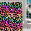 Rainbow Leopard Print Shower Curtain Bold Colorful Pattern Fashion Statement Bathroom Decor Vibrant Tie Dye Style Water