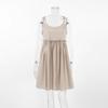 Ärmelloses Sommerkleid Locker A-Linie Mini Kurz Süße Mode Damen Spaghettiträger Partykleid Einfarbige Krawatte Rüsche Lässig Locker Falten Sommerkleid