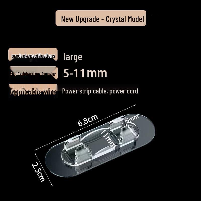 Transparent Self-Adhesive Cable Clips for Wall, No-Punching High Viscosity Wire and Network Cable Organizer