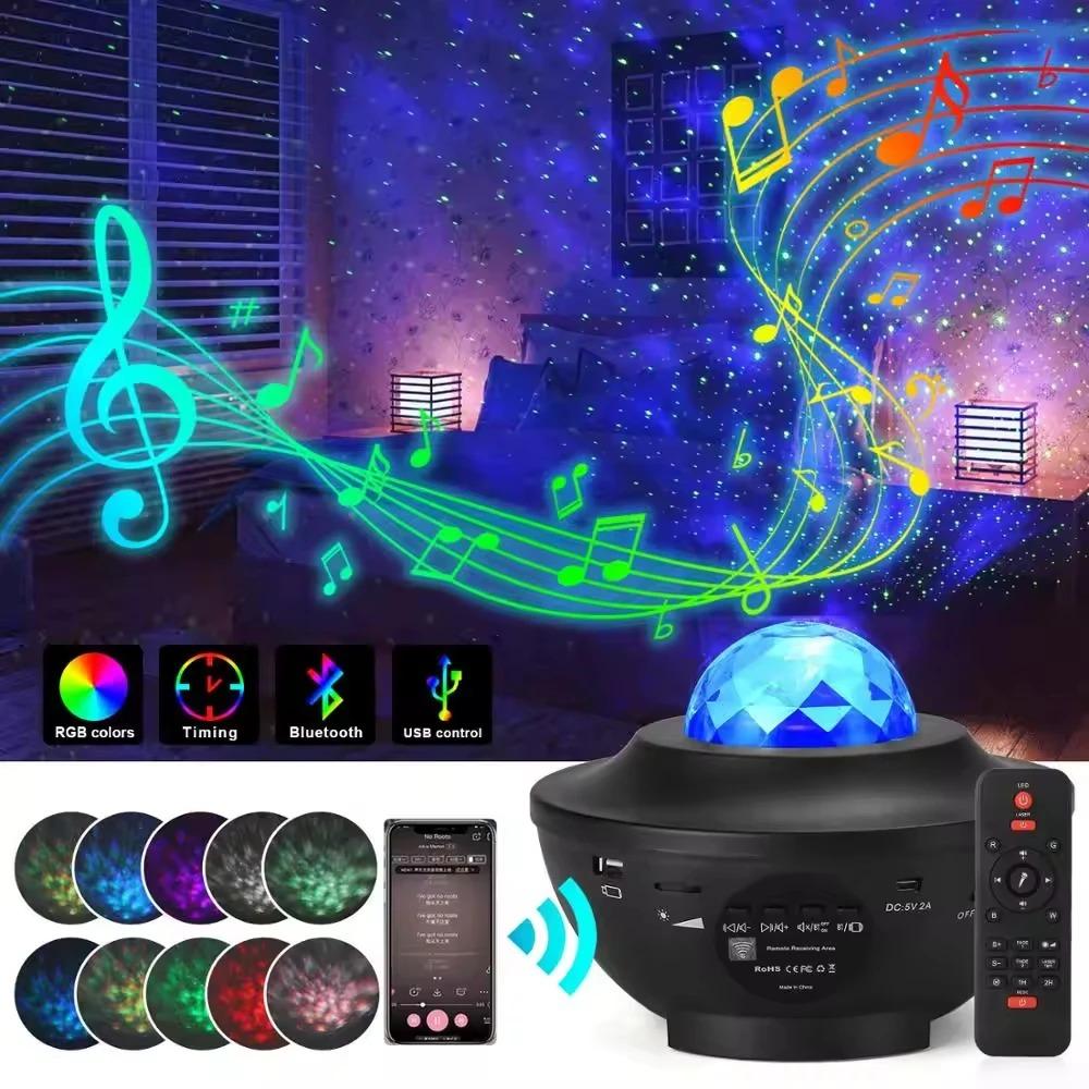 Led Galaxy Star Projector With Bluetooth Speaker - Night Light For Kids Room,party,wedding,holiday Decor